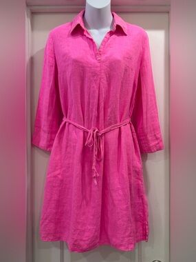 aldena ruffle sleeve cotton dress Lilly Pulitzer Aldena Ruffle Sleeve Cotton Dress Soleil Pink Good Hare Day  - Siz